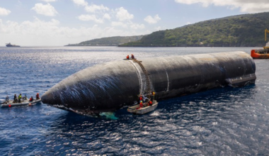 Credit: SpaceX Caption: As SpaceX prepares for its 14th Starship flight test, the predecessor ship, which splashed down in the Indian Ocean on July 24, is being shipped back to Starbase, Texas.