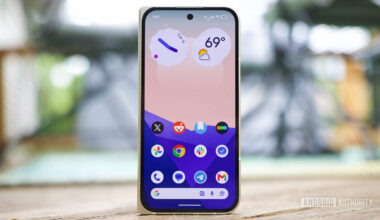 A Pixel running Android 17, showing the home screen with hidden app icon names.