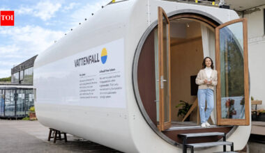 Retired wind turbines are being transformed into tiny solar-powered houses and recycled skis by a Swedish company