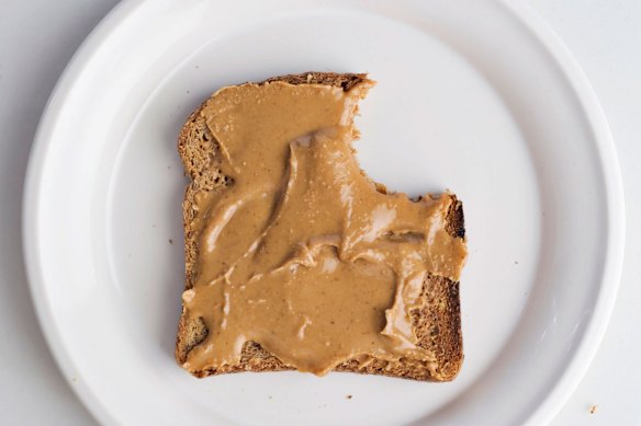 Peanut butter on toast can be a high-protein option.