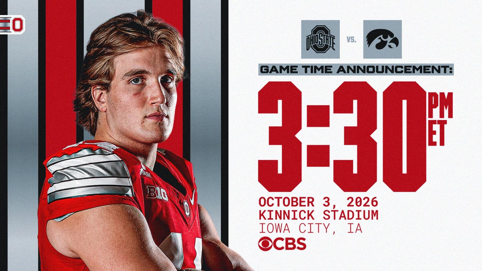 Kickoff Time Against No. 17 Iowa Announced for 3:30 PM ET on CBS