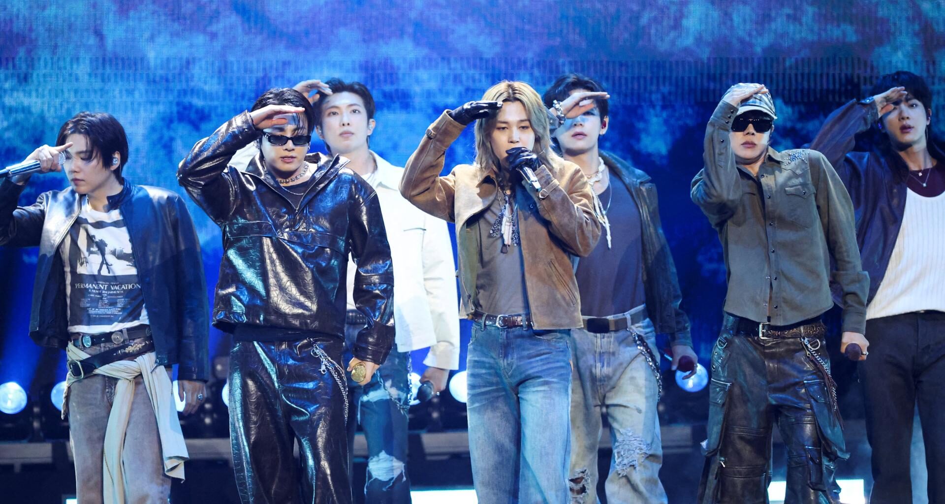 Members of K-pop boy band BTS perform during iHeartRadio Music Festival at the T-Mobile Arena in Las Vegas, Nev., Sept. 18. Reuters-Yonhap