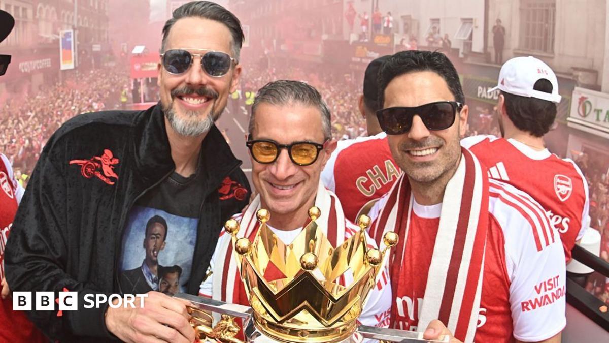 Josh Kroenke, Andrea Berta and Mikel Arteta