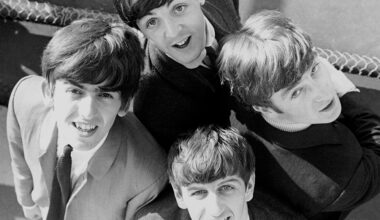 An early to mid-1960s photo of the Beatles