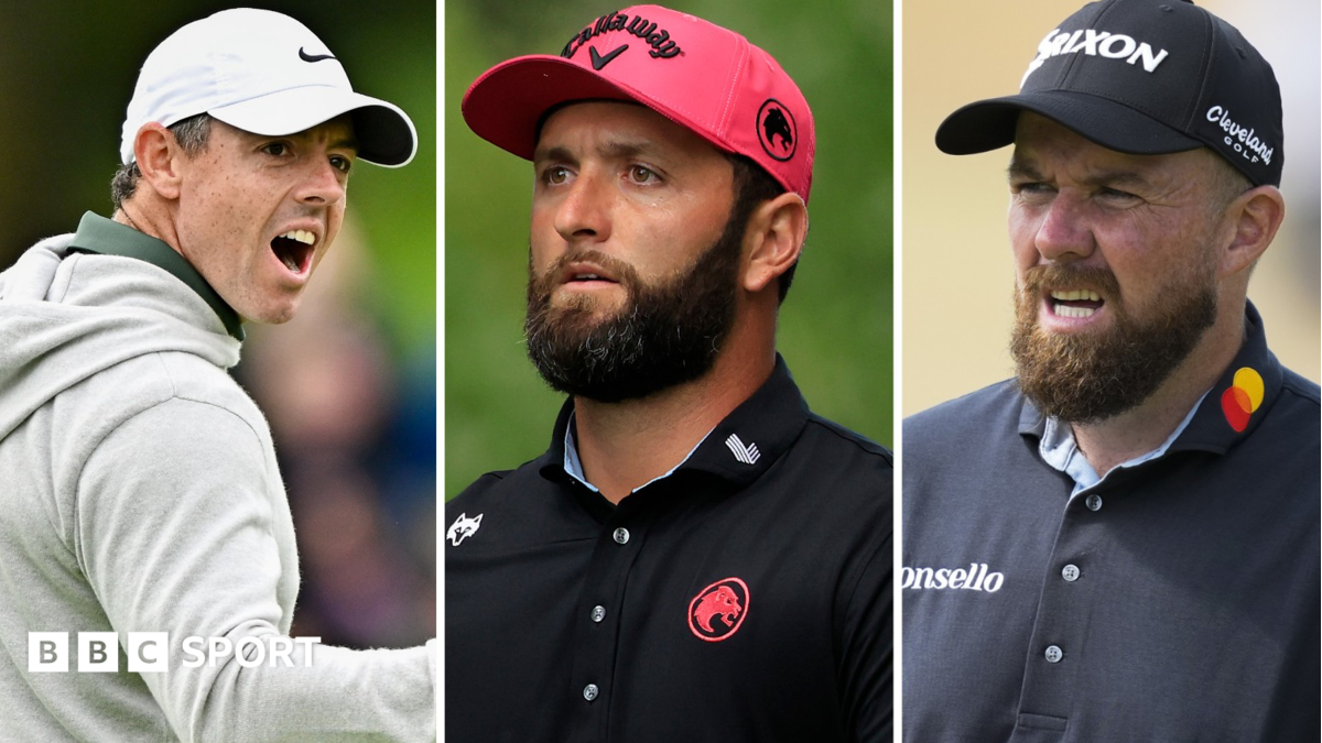 Rory McIlroy, Jon Rahm and Shane Lowry