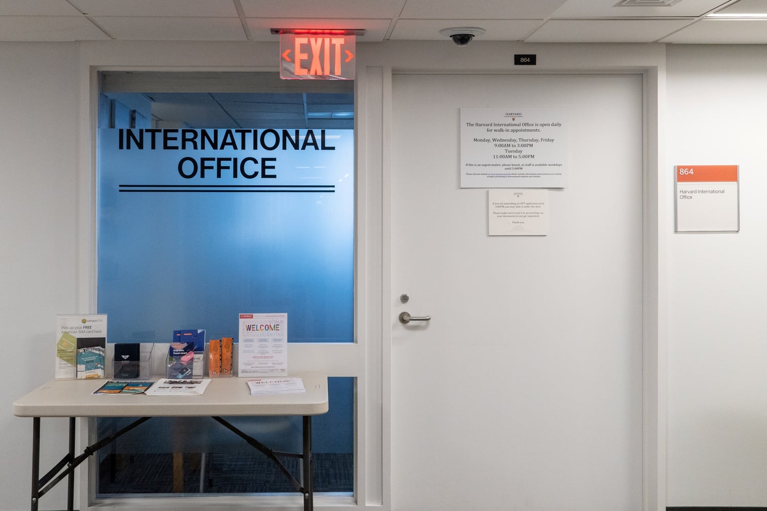 The Harvard International Office is located in the Smith Campus Center. A federal judge temporarily blocked a rule that would impose fixed admission periods of up to four years on international students and scholars.