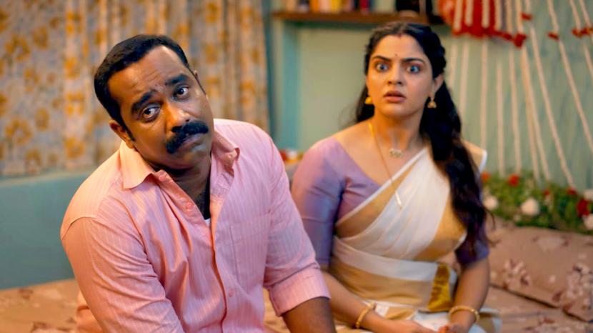 Sajin Gopu and Nikhila Vimal in Dhoomakethu Sajin Gopu and Nikhila Vimal in Dhoomakethu