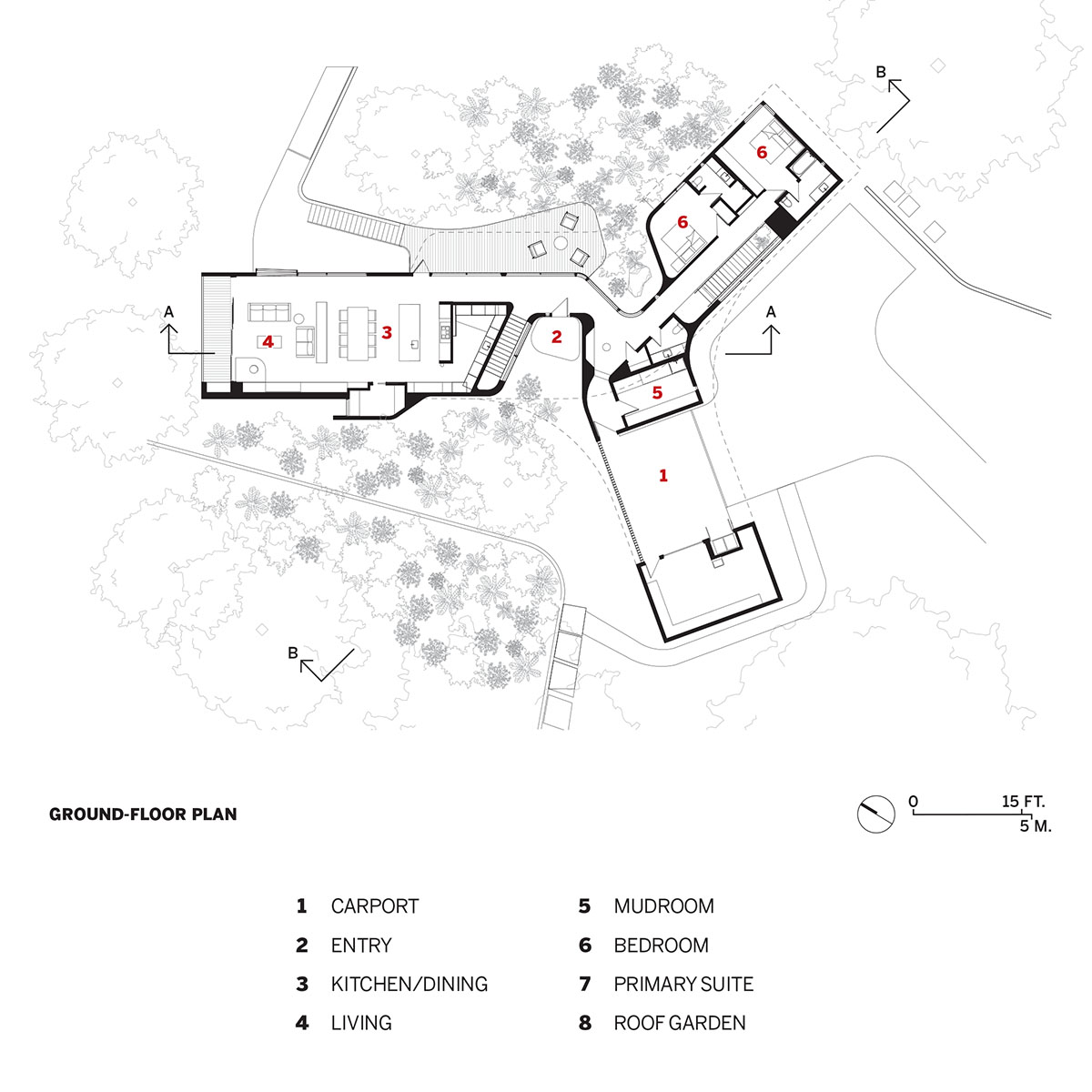 Arbutus House - ground-floor plan Arbutus House - ground-floor plan, second-floor plan, sections