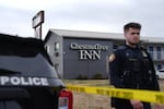 A wanted suspect and a Portland Police Bureau K-9 are dead following a shooting in Southeast Portland near the Chestnut Tree Inn, a hotel at the corner of Southeast 97th Avenue and Stark Street. 