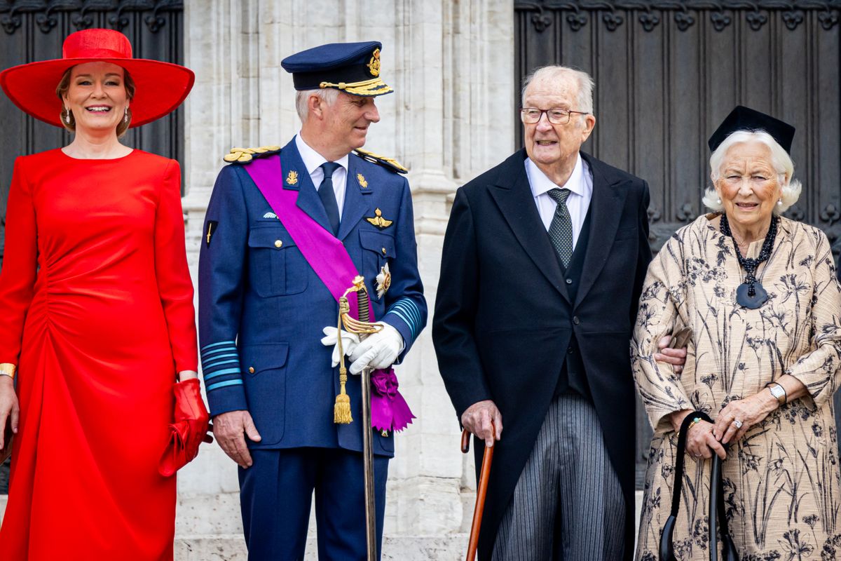 Queen Mathilde, King Philippe, King Albert and Queen Paola of Belgium
