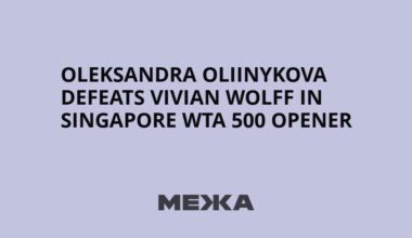 Oleksandra Oliinykova Defeats Vivian Wolff in Singapore WTA 500 Opener | Ukraine news