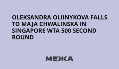Oleksandra Oliinykova Falls to Maja Chwalinska in Singapore WTA 500 Second Round | Ukraine news