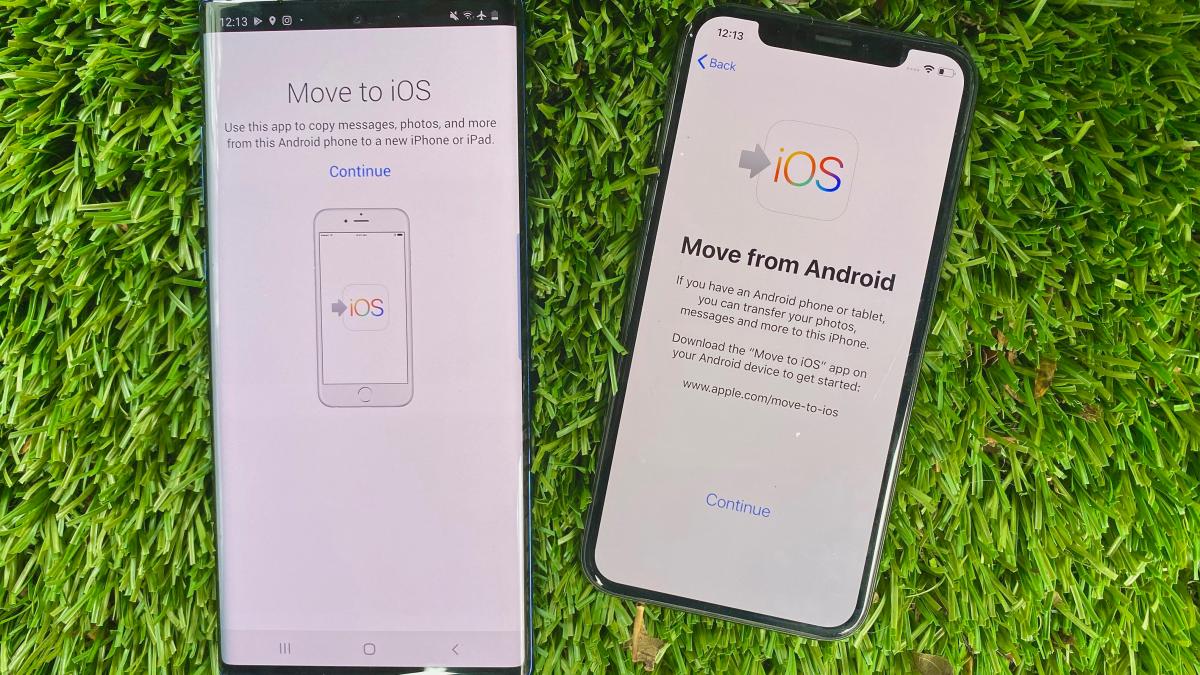 The Move to iOS app being used on Android and iPhone