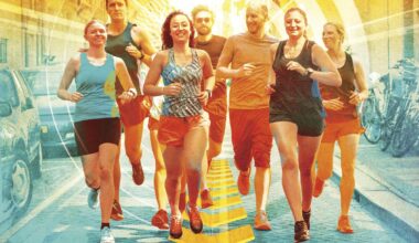 Group of urban runners