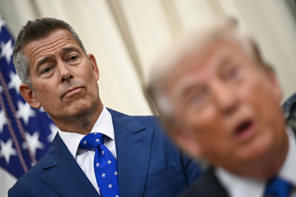 US Secretary of Transportation Sean Duffy looks on as President Donald Trump speaks during a meeting in the Oval Office on September 2. Photo: AFP