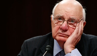 Paul Volcker attends a meeting of the Joint Economic Committee on May 14, 2008, in Washington, DC.