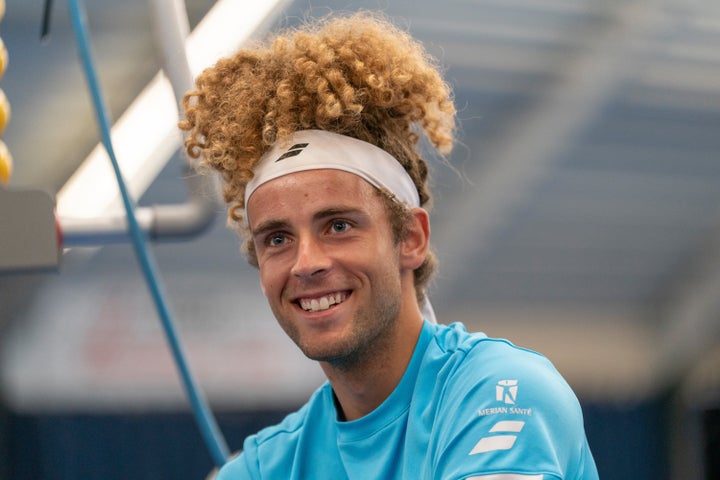 Switzerland’s Mika Brunold cracks a smile on the first day of the Dutch Open Tournament in July. 
