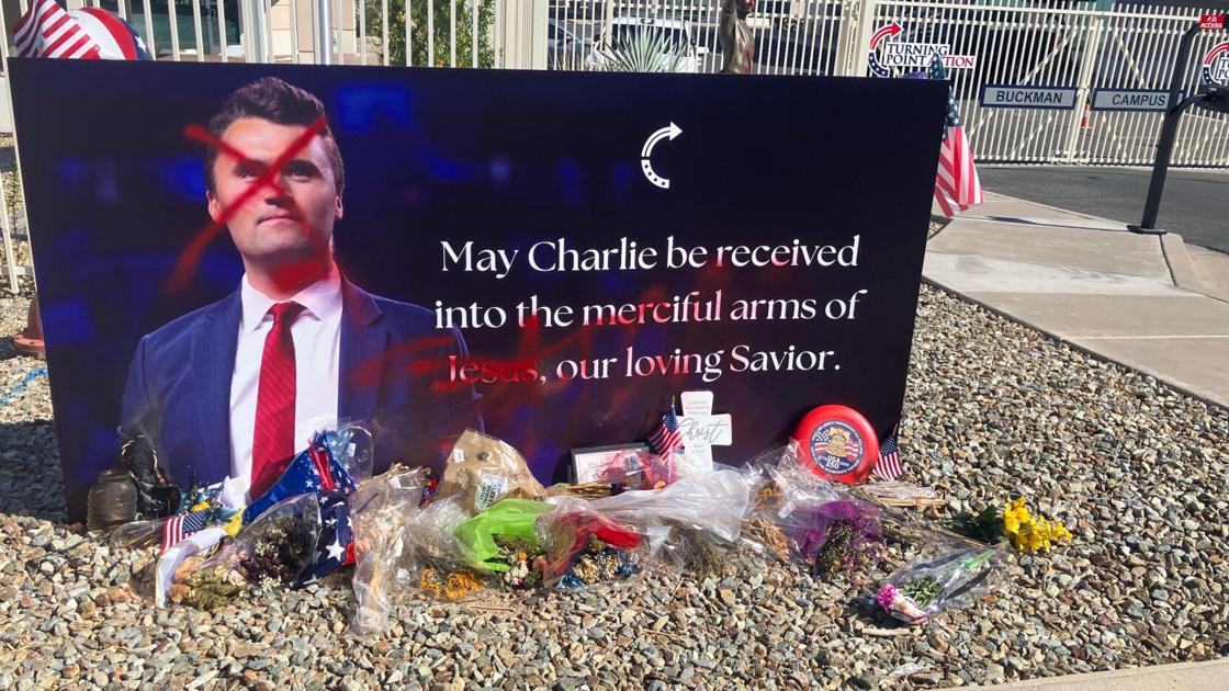 Bronze Charlie Kirk statue vandalized at TPUSA headquarters