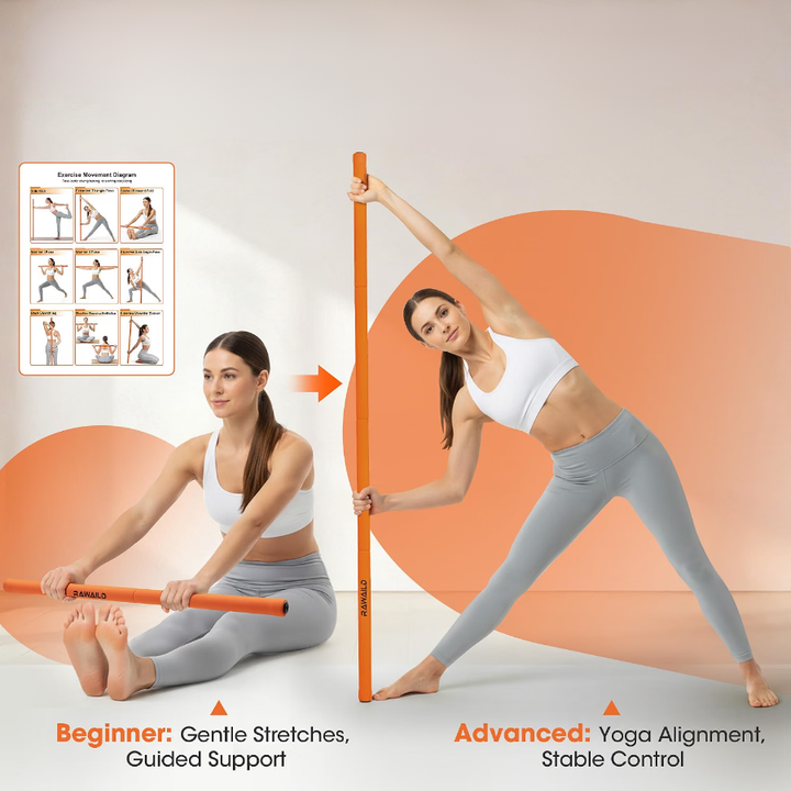 This yoga stick comes with a guide to walk you through various exercises and balance drills.