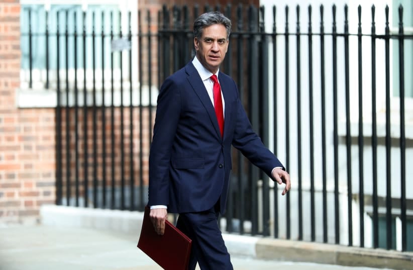 Britain's Foreign Secretary Ed Miliband arrives to attend a cabinet meeting after the summer recess at 10 Downing Street in London, Britain, September 1, 2026. 