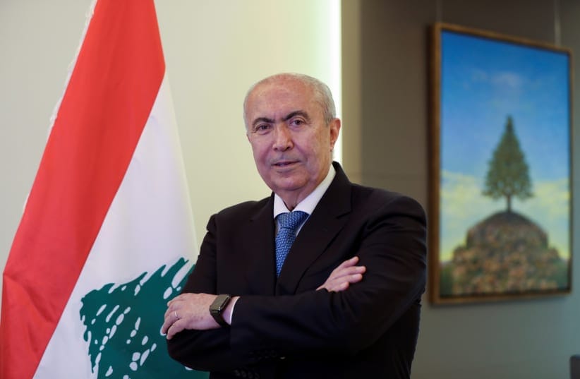 Fouad Makhzoumi, a Sunni billionaire philanthropist and current member of parliament who is running again, poses during an interview with Reuters in Beirut, Lebanon April 28, 2022. 