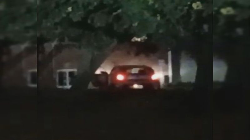 A vehicle ran into a building in the area of Hickory Road and Sorin Street, causing a natural gas leak (Photo courtesy Michael Binder)