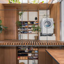 © Shun Fukuda House in Kagurazaka / Takumi Wakui + Riho Wakui Architects - Interior Photography, Kitchen, Wood, Shelving, Lighting
