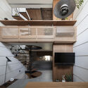 © Norihito Yamauchi House in Kagurazaka / Takumi Wakui + Riho Wakui Architects - Interior Photography, Kitchen, Wood, Stairs, Lighting, Handrail