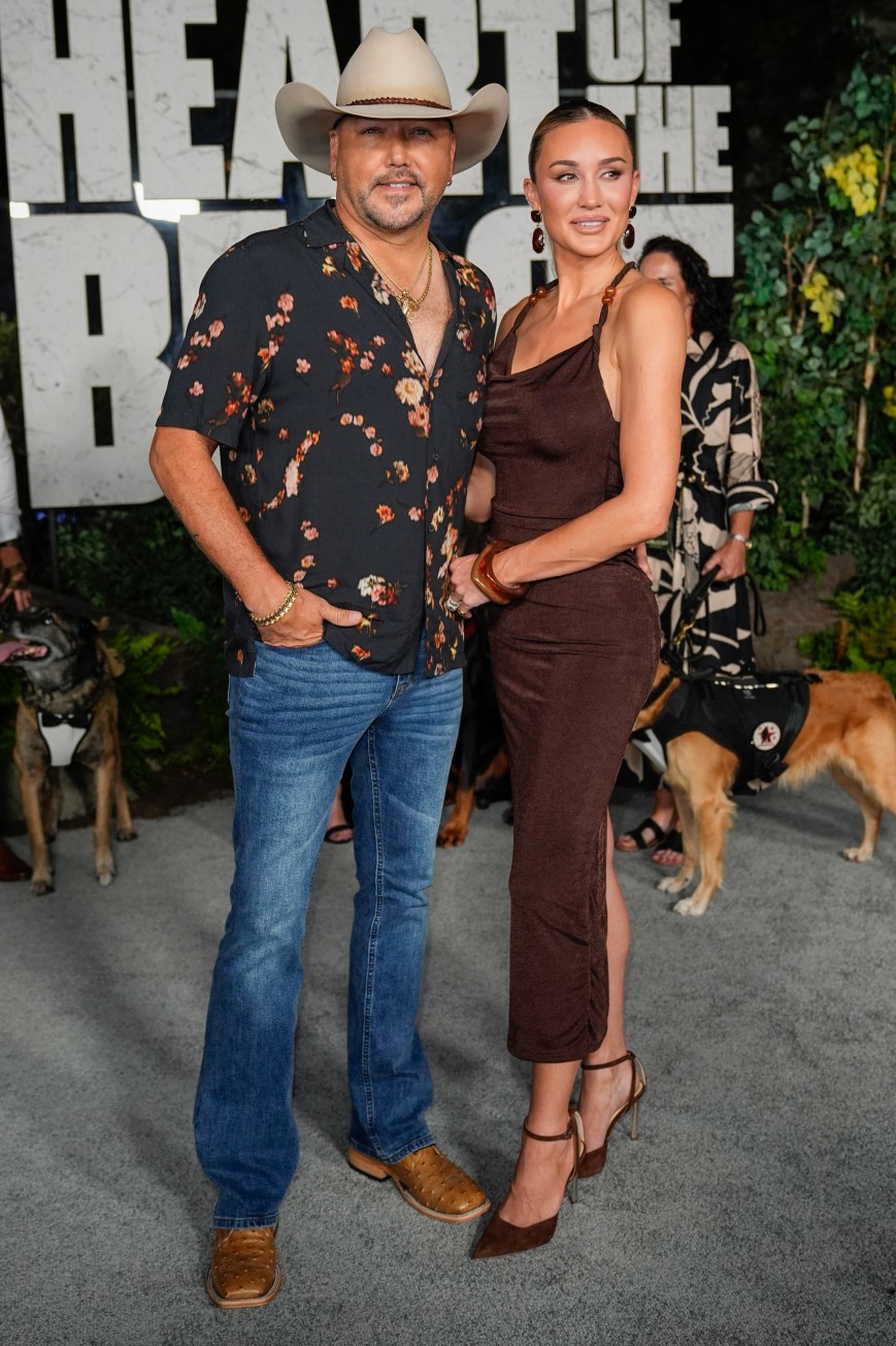 Jason and Brittany Aldean at the "Heart of the Beast" global premiere.