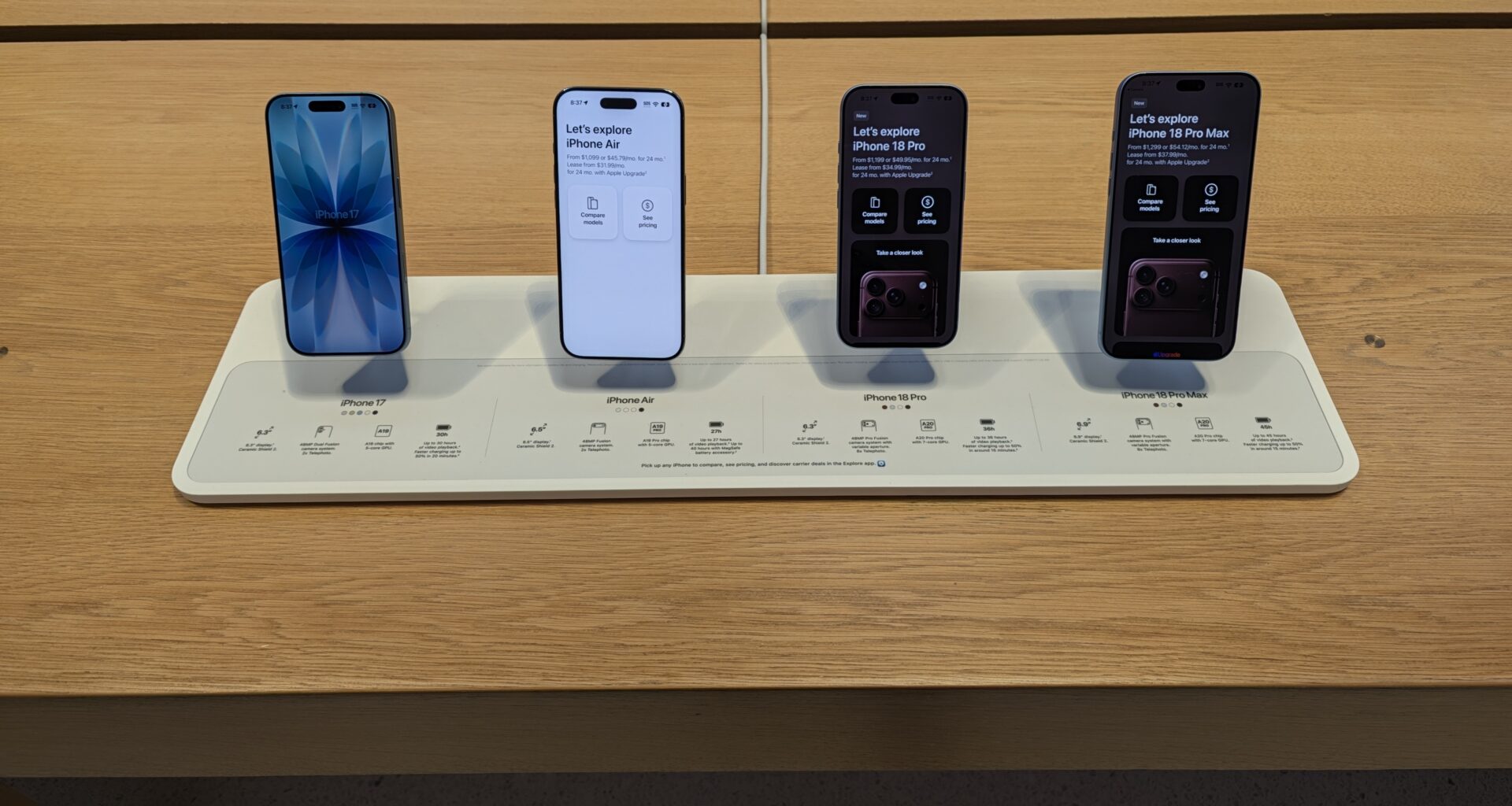 iPhone 17, iPhone Air, iPhone 18 Pro and iPhone 18 Pro Max.
