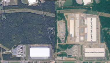 Satellite images show the scale of America’s data center build-out