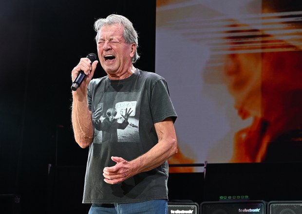 Ian Gillian sings with Deep Purple at the Shoreline Amphitheatre in Mountain View on Sept. 5, 2026. (Chris Riley/Times-Herald)