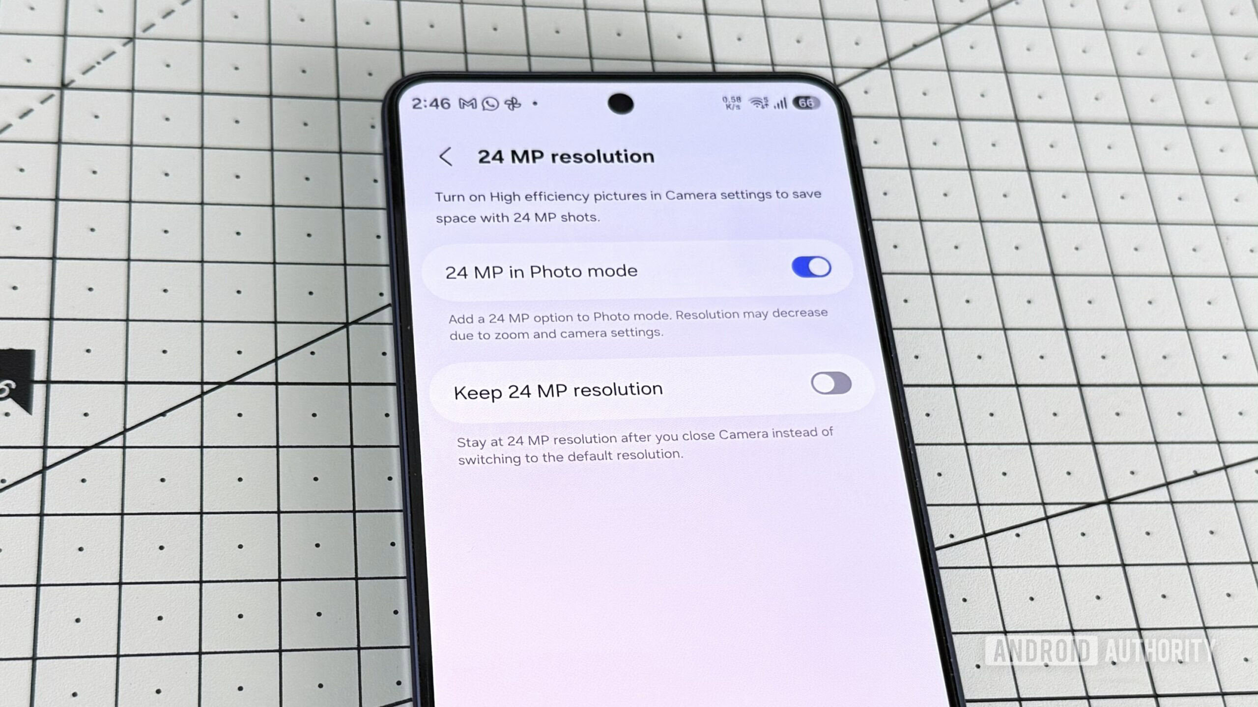 Galaxy S26 showing 24MP mode option Galaxy S26 showing 24MP mode option