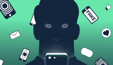 Concept illustration depicting online content, fear, addiction.