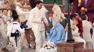 SANTA CLARA, CALIFORNIA - FEBRUARY 08: Lady Gaga performs with Bad Bunny onstage during the Apple Music Super Bowl LX Halftime Show at Levi's Stadium on February 08, 2026 in Santa Clara, California. (Photo by Neilson Barnard/Getty Images)