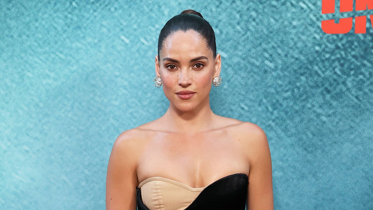 Adria Arjona attends the Los Angeles Premiere of A24's Onslaught at Regal LA Live on August 26, 2026 in Los Angeles, California.