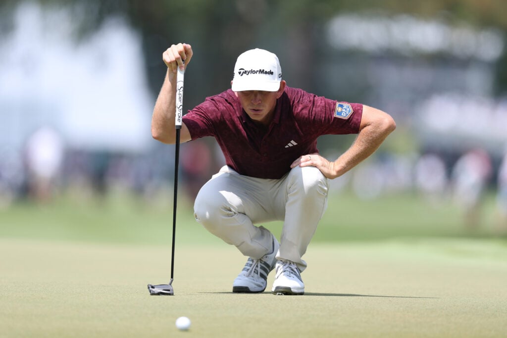 Jacob Bridgeman on the fourth green during the second round of the TOUR Championship 2026 at East Lake