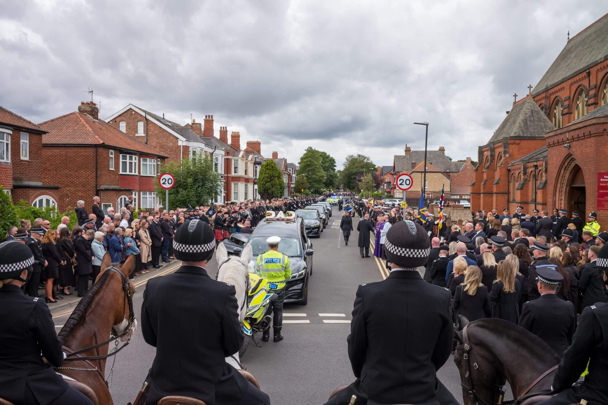 The funeral service for PC Matthew Blades in Hartlepool