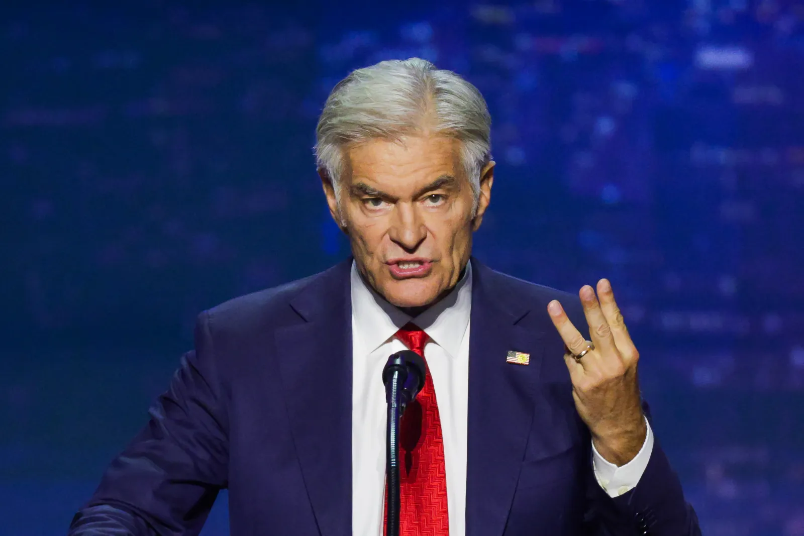 Administrator for the Centers for Medicare & Medicaid Services Dr. Mehmet Oz speaks on stage on the first day of the 2026 Republican National Convention at the American Airlines Center on September 09, 2026 in Dallas, Texas. (Photo by Alex Wong/Getty Images)