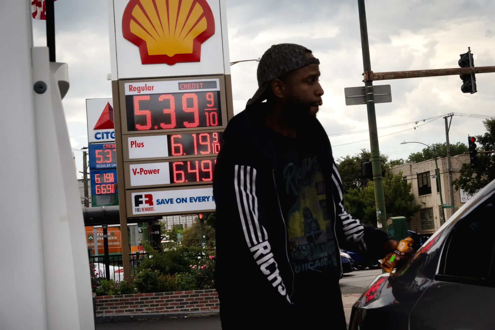 A gas station in Chicago, Illinois, on Tuesday.