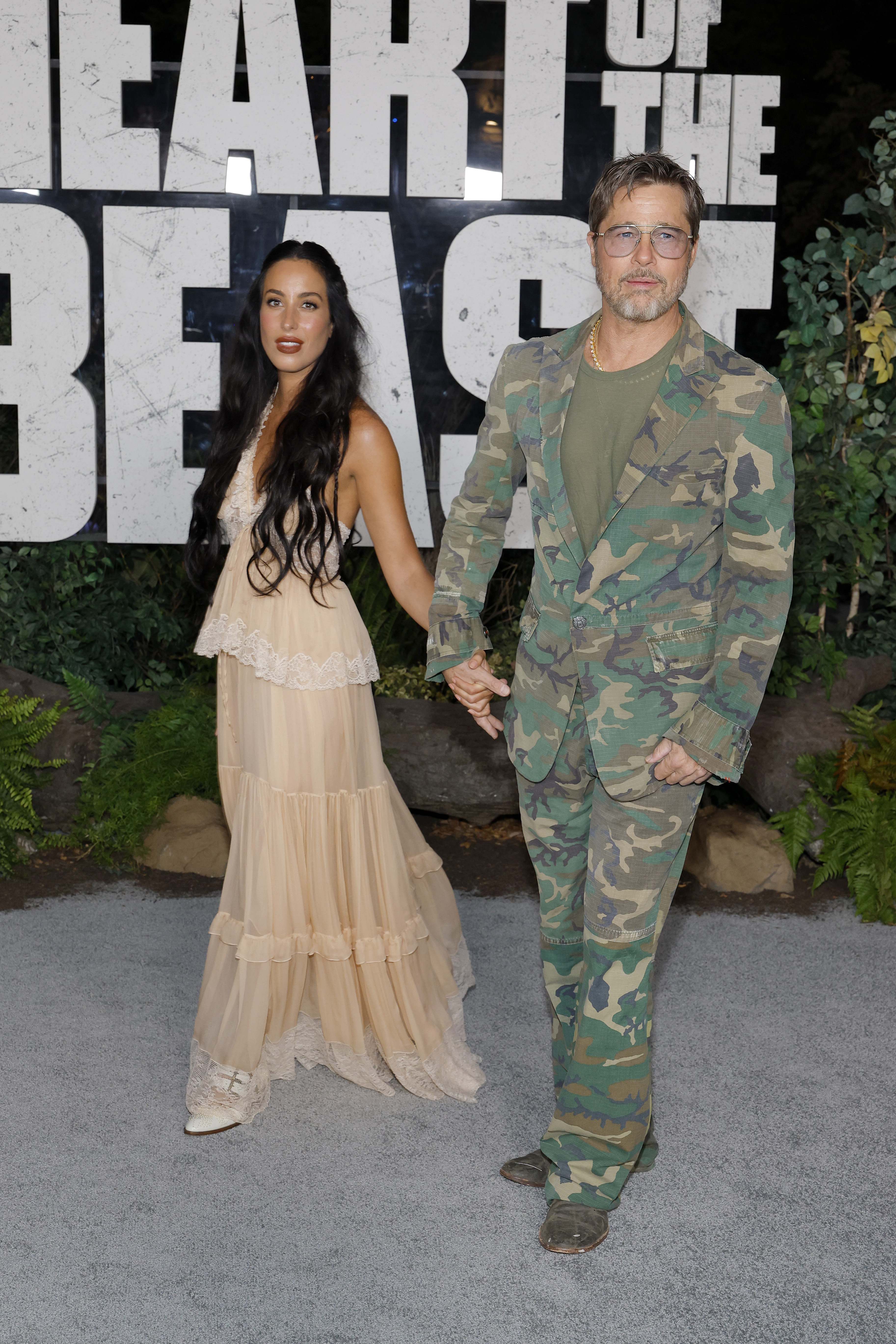 Brad Pitt and Ines de Ramon at the "Heart of the Beast" global premiere.