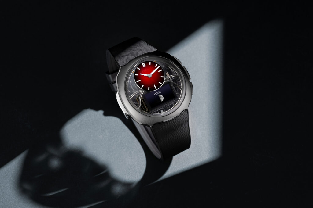 Will this H. Moser & Cie. watch right every smartwatch wrong? 3 H. Moser & Cie. HMoser 6DI0 1205 Off Grid Red Fume Lifestyle Moon