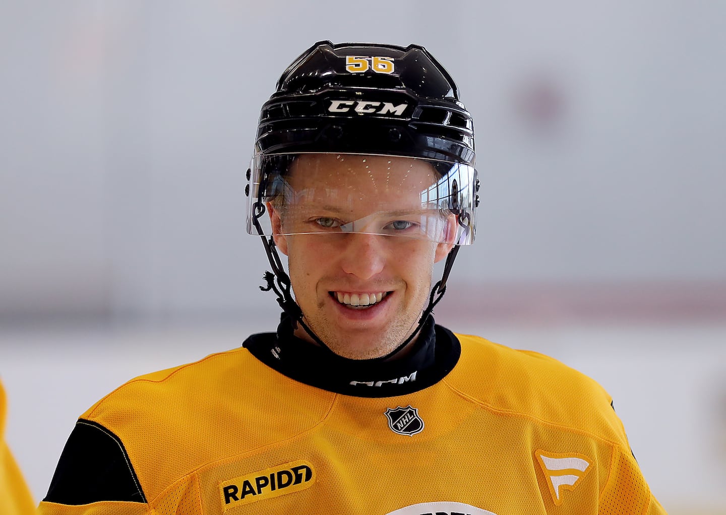 Young Bruins prospect Dans Locmelis is happy to be healthy and back on the ice again.