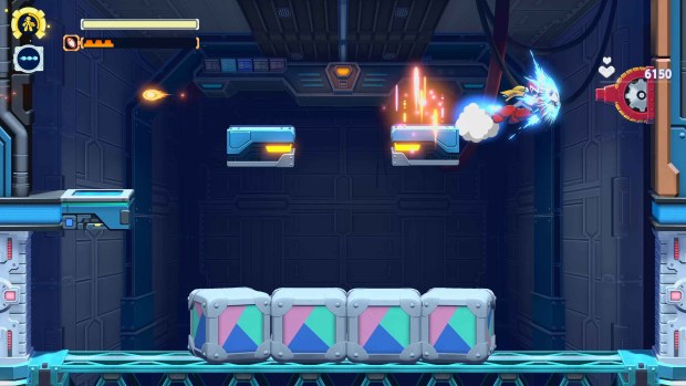 Proto Man using a shield dash attack