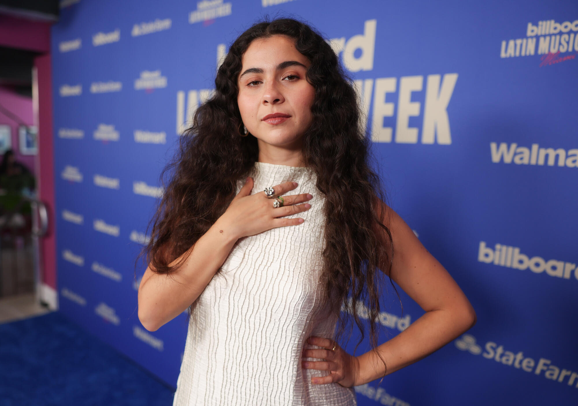 Silvana Estrada in the Talent Green Room during Billboard Latin Music Week Miami 2025 Day 2 panel at the Fillmore Miami Beach on October 21, 2025 in Miami Beach, Florida.