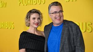 Rhea Seehorn and Vince Gilligan at the 'Pluribus' premiere