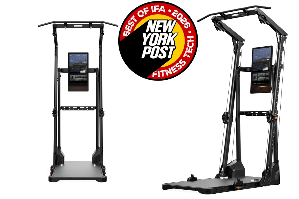 SPEEDIANCE PR W SEAL home gym with a "Best of IFA 2026 New York Post Fitness Tech" seal.