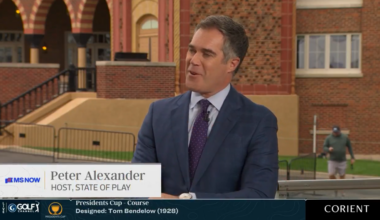 MS NOW host Peter Alexander makes Golf Channel debut