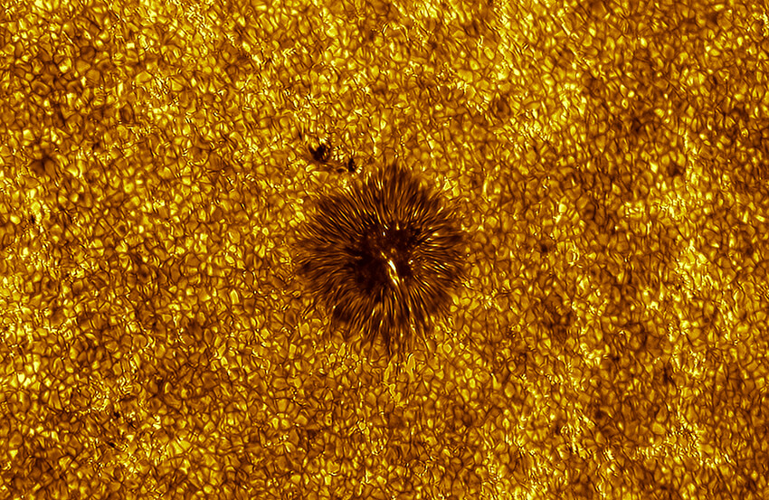 Swirling plasma in Sun's surface.