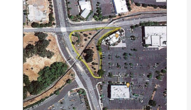 Land circled in yellow - Old Wards Ferry Road and Sanguinetti Road intersection